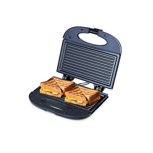  Bajaj SWX 4 Deluxe 800-Watt 2-Slice Grill Sandwich Maker, Non-Stick Coated Plates for Easy-to-Clean, Upright Compact Storage, Buckle Clips Lock, 2-Yr Warranty by Bajaj