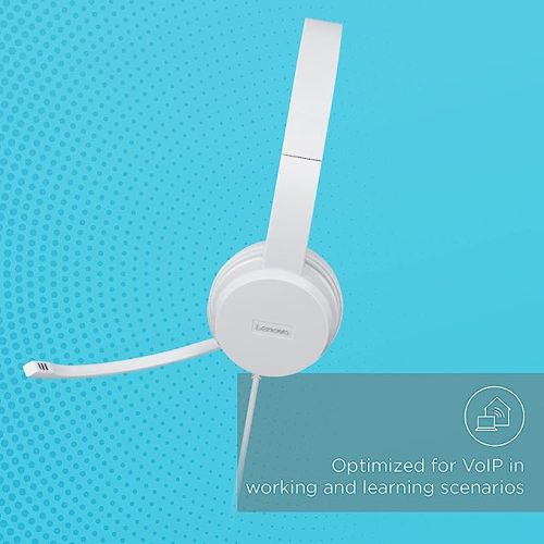 Lenovo 110 Wired On Ear Headphones with Mic White Khosla