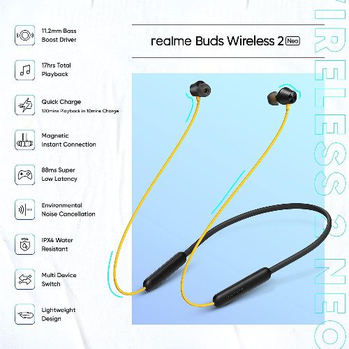 realme Buds Wireless 2S in Ear Earphone with mic Dual Device