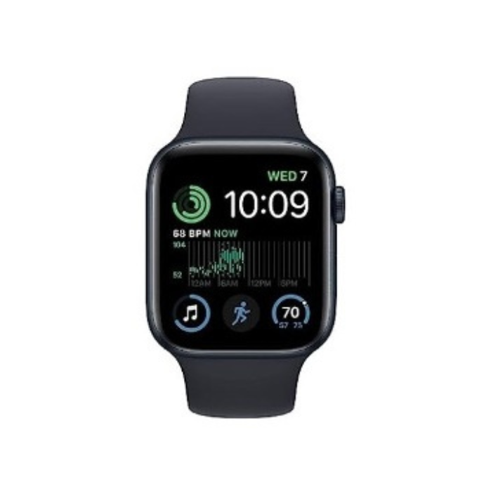 Apple Watch SE (2nd Band. Sport Heart [GPS Smart Midnight & w/Midnight Khosla Water Fitness Aluminium Monitor, Gen) Retina Resistant - 44 Sleep Display, Crash Detection, & Rate mm] Tracker, Case Watch